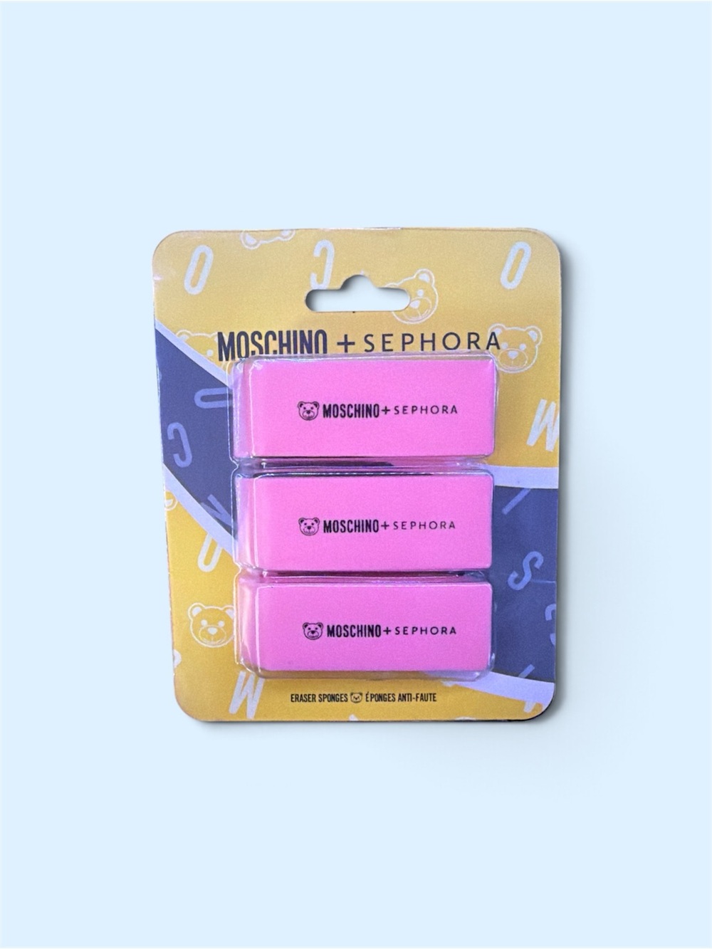 NEW Moschino Pink Makeup Eraser Sponges - 3 Pack